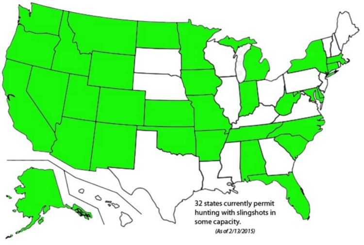 slingshot hunting states where is legal
